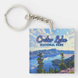 Porte-clés Parc national du lac Crater Oregon Retro