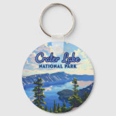 Porte-clés Parc national du lac Crater Oregon Retro (Verso)
