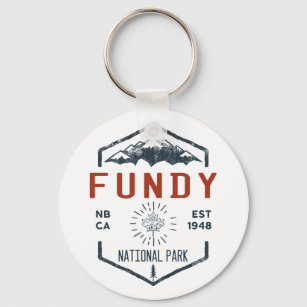 Porte-clés Parc national Fundy Canada Vintage en détresse