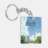Porte-clés Parc national Gateway Arch Missouri St Louis Retro (Devant gauche)