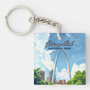 Porte-clés Parc national Gateway Arch Missouri St Louis Retro
