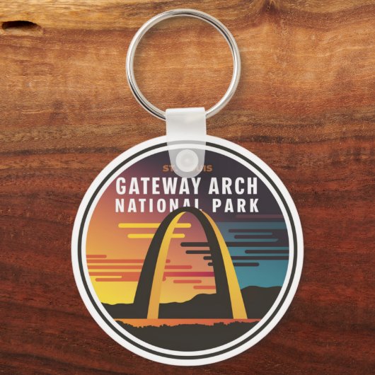 Porte-clés Parc national Gateway Arch St. Louis Abstrait (Verso)