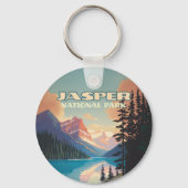 Porte-clés Parc national Jasper Alberta Canada Rockies Retro (Recto)