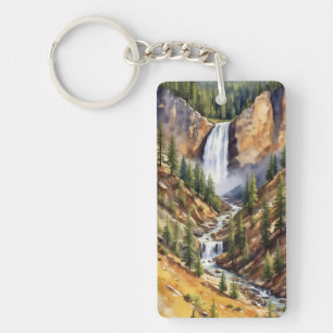 Porte-clés Parc national Yellowstone Artiste Point Aquarelle