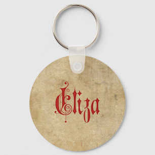 Porte-clés Parchemin Blackletter personnalisée Eliza Red