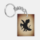 Porte-clés Parchemin rustique du dragon noir (Devant gauche)