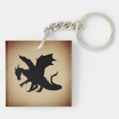 Porte-clés Parchemin rustique du dragon noir (Dos)
