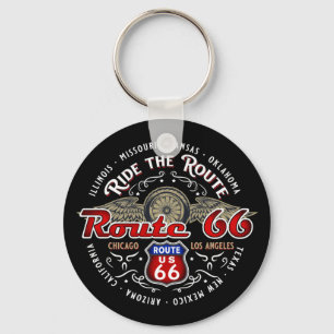 PORTE-CLÉS PARCOURIR LA ROUTE US 66 BIKER ROAD TRIP MOTORCYCL