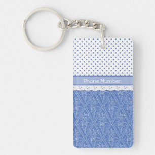 Porte-clés Parenouilleurs bleus personnalisés Pois Faux Lace