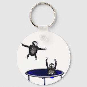 Porte-clés paresses trampolining