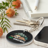 Porte-clés Paresseux de Noël drôle (Devant Droit)