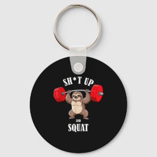 Porte-clés Paresseux drôle de fitness squat exercice musculat