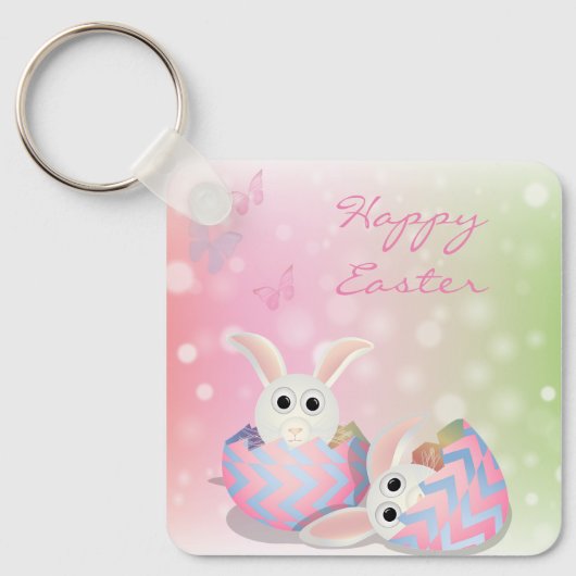 Porte-clés Parfait, Cool Joyeux Pâques, Joyeux Lapin (Recto)