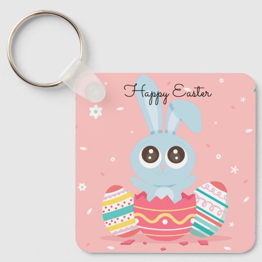 Porte-clés Parfait, Cool Joyeux Pâques, Lapin (Recto)