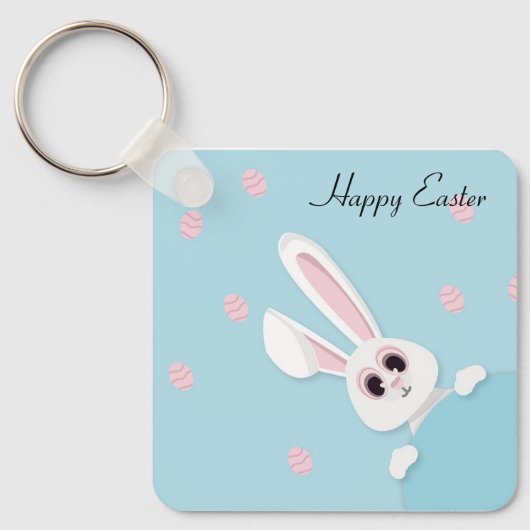 Porte-clés Parfait, Cool Joyeux Pâques, Lapin (Recto)