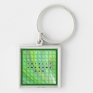 Porte-clés Parfait Papa Puzzle Vert