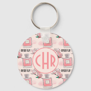 Porte-clés Parfums roses mignons   Parfum   Floral   Monogram