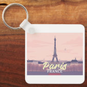 Porte-clés Paris France Tour Eiffel Pastel Design Voyage (Recto)