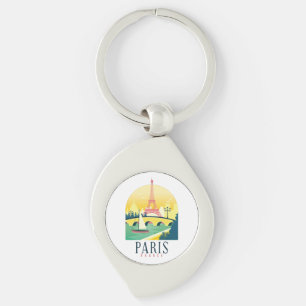 Porte-clés Paris France Vintage voyage romantique