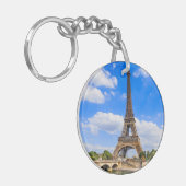 Porte-clés Paris, Tour Eiffel et Seine, France. (Devant gauche)