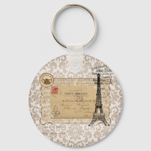 Porte-clés Paris Vintage Shabby Chic Eiffel Tower