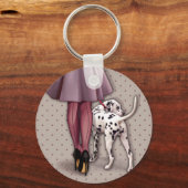 Porte-clés Parisienne et son dalmatien en promenade (Recto)