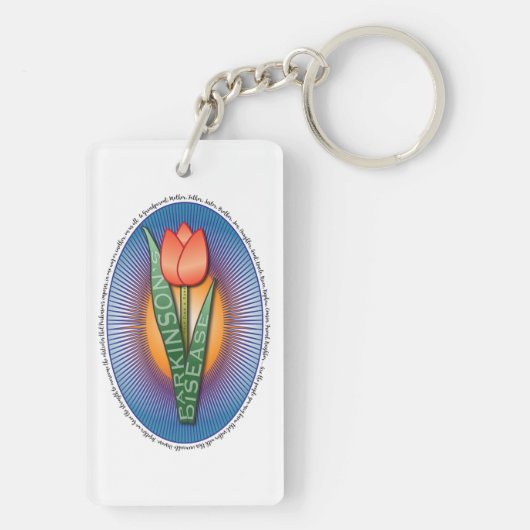 Porte-clés Parkinsons Aide Trouver une tulipe avec devis (Dos)