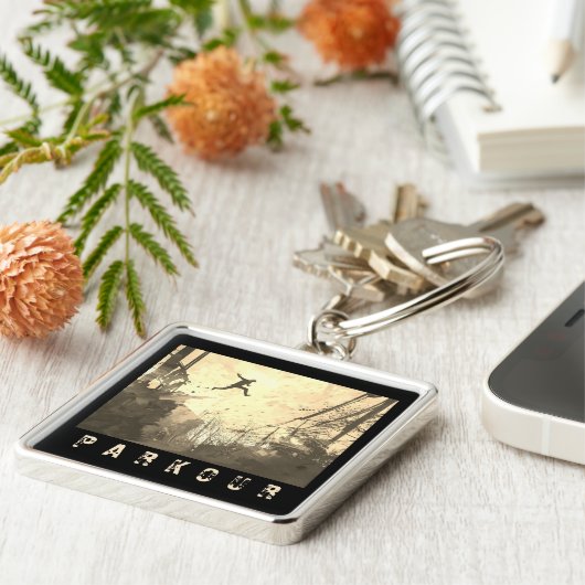 Porte-clés Parkour Urban Obstacle Course Modern Sepia (Côté)
