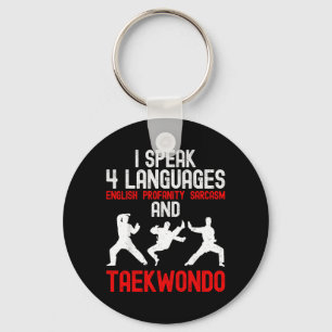 Porte-clés Parler 4 Langues et Taekwondo - Arts Martiaux