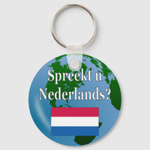 Porte-clés Parlez-vous néerlandais ? en néerlandais. Drapeau
