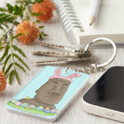 Porte-clés Parodie de lapin d'île de Pâques (Devant droit)