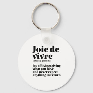Porte-clés Parole française inspirante Joie de la vie Joie V