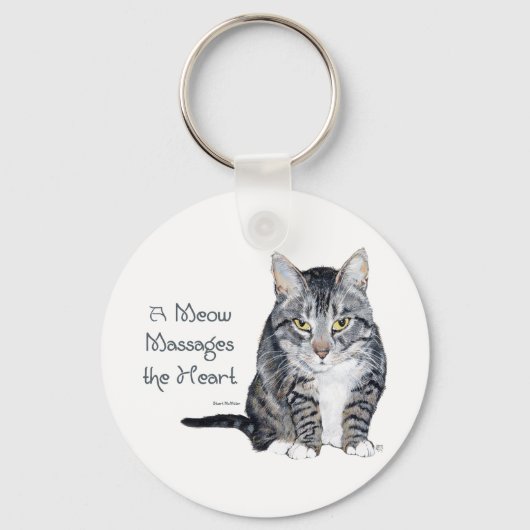 Porte-clés Paroles de sagesse de chat - Miaou (Recto)