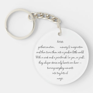 Porte-clés Paroles du cœur expliquant et Artiste Whimsical Ar