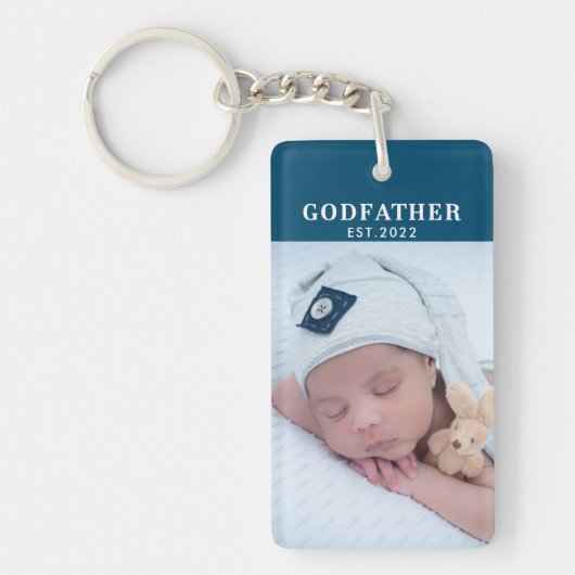 Porte-clés Parrain| Année de création de la photo (Devant)