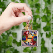 PORTE-CLÉS PARROS HYPER /ARA ROUGE ET BLEU (main)