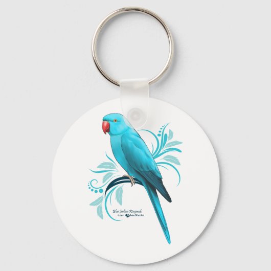 Porte-clés Parrot bleu indien Ringneck (Recto)