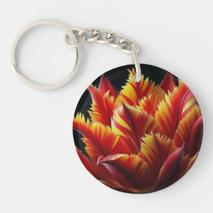 Porte-clés Parrot Tulip Floral Rouge et Jaune