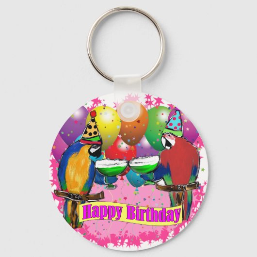PORTE-CLÉS PARROTS D'ANNIVERSAIRE (Recto)