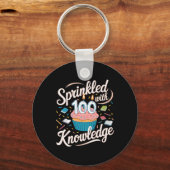 Porte-clés Parsemé De 100 Jours De Savoir Cupcake Schoo (Recto)