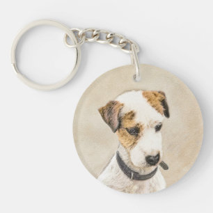 Porte-clés Parson Jack Russell Terrier Peinture - Chien Art