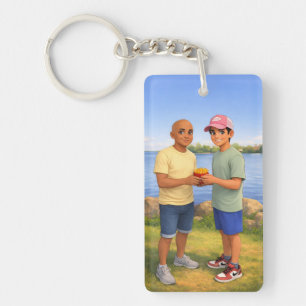Porte-clés Partage de frites au bord du lac
