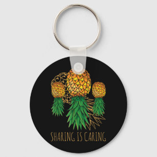 Porte-clés Partager est le signe d'une belle âme Ananas Hawaï