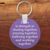 Porte-clés Partager, prier et travailler ensemble (Recto)