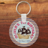 Porte-clés Parti Anniversaire de enfant de navire pirate (Recto)