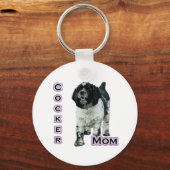 Porte-clés Parti Cocker Spaniel Maman; Maman de Cocker Spanie (Recto)