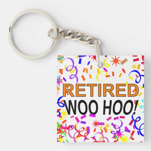Porte-clés Parti Woo Hoo Confetti à la retraite (Devant)