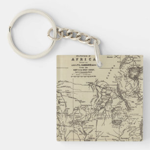 Porte-clés Partie de carte d'itinéraire de l'Afrique