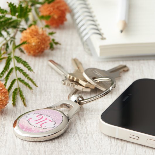 Porte-clés Parties scintillant à bille Fille rose Glitz Porte (Côté )