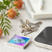 Porte-clés Parties scintillant à bille fille rose violet Port (Côté)